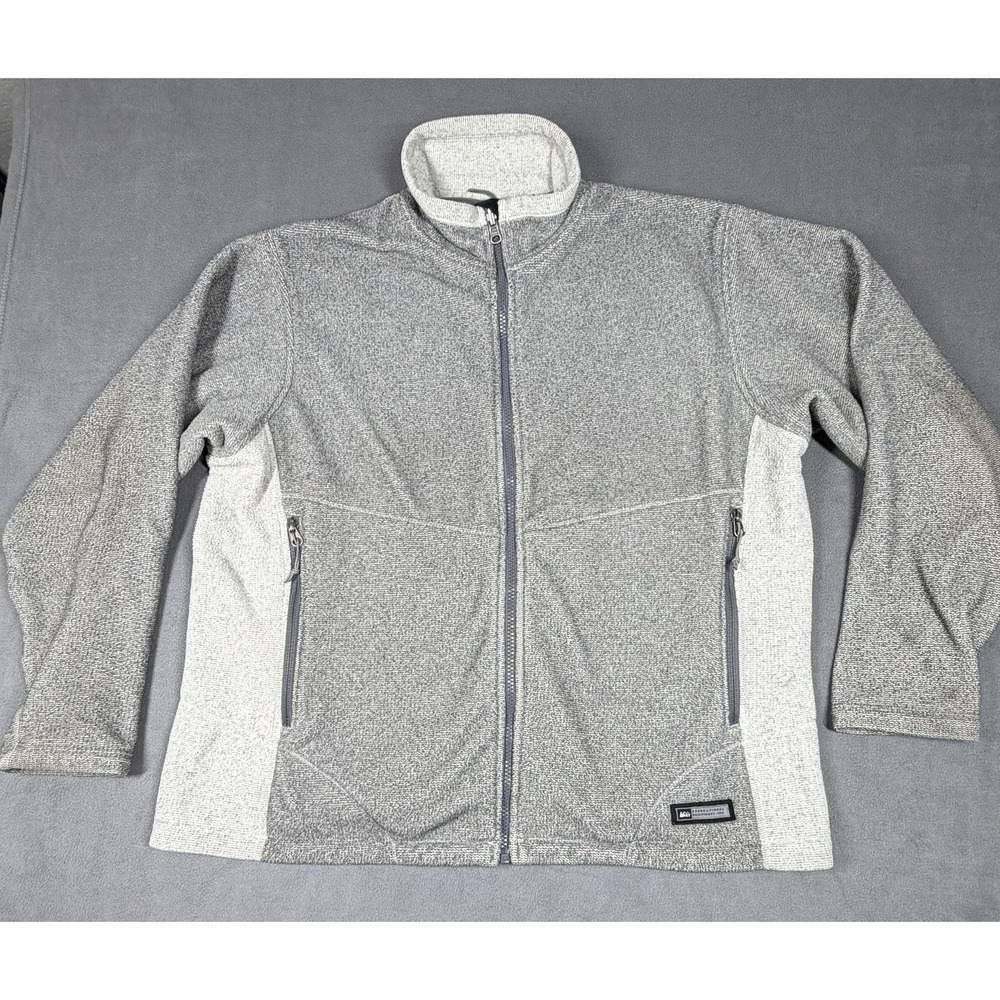 REI Co-op Full-Zip Fleece Jacket Womens XL Gray Outdoor Hiking Layer Lightweight